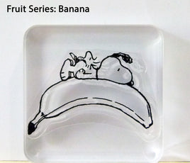 Peanuts Fruit Series Clear Vinyl Stamp On Thick Acrylic Block - Banana (Same Pliability As Rubber!)