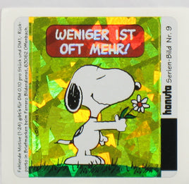 Snoopy DAZZLING Prismatic / Holographic German Sticker - Number 9 - snoopn4pnuts.com
