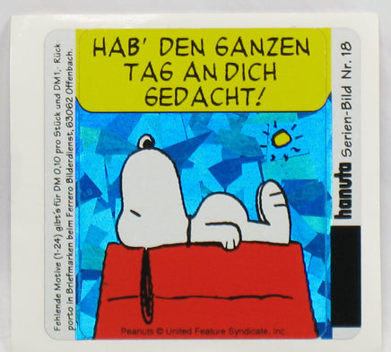 Snoopy DAZZLING Prismatic / Holographic German Sticker - Number 18 - snoopn4pnuts.com