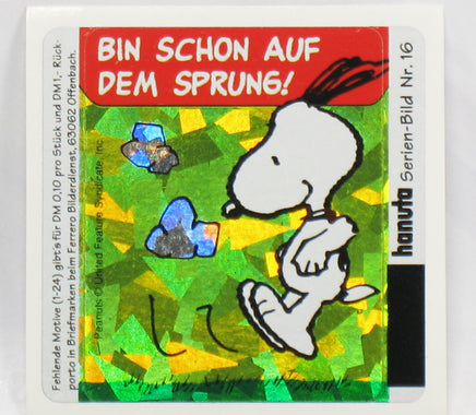 Snoopy DAZZLING Prismatic / Holographic German Sticker - Number 16 - snoopn4pnuts.com