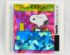 Snoopy DAZZLING Prismatic / Holographic German Sticker - Number 21 - snoopn4pnuts.com