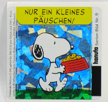 Snoopy DAZZLING Prismatic / Holographic German Sticker - Number 5 - snoopn4pnuts.com