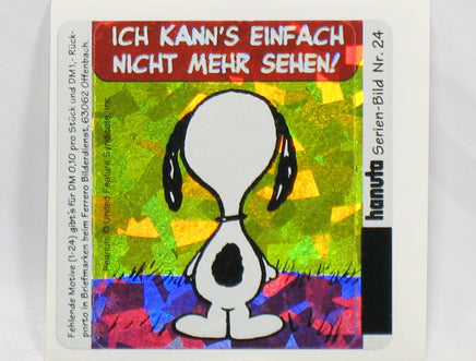 Snoopy DAZZLING Prismatic / Holographic German Sticker - Number 24 - snoopn4pnuts.com