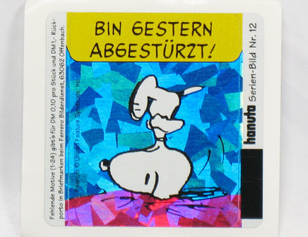 Snoopy DAZZLING Prismatic / Holographic German Sticker - Number 12 - snoopn4pnuts.com