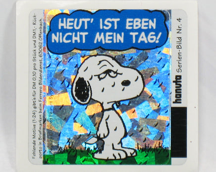 Snoopy DAZZLING Prismatic / Holographic German Sticker - Number 4 - snoopn4pnuts.com