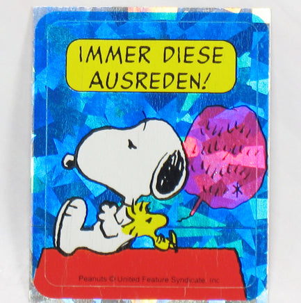 Snoopy DAZZLING Prismatic / Holographic German Sticker - Snoopy and Woodstock - snoopn4pnuts.com