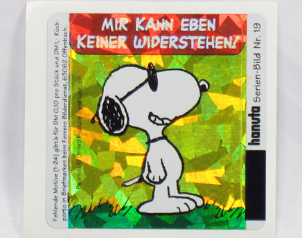 Snoopy DAZZLING Prismatic / Holographic German Sticker - Number 19 - snoopn4pnuts.com
