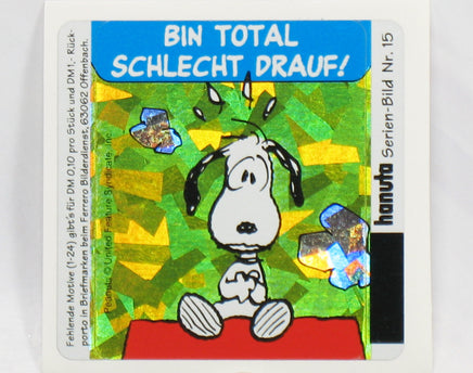 Snoopy DAZZLING Prismatic / Holographic German Sticker - Number 15 - snoopn4pnuts.com