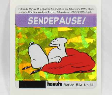 Snoopy DAZZLING Prismatic / Holographic German Sticker - Number 14 - snoopn4pnuts.com