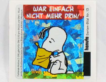 Snoopy DAZZLING Prismatic / Holographic German Sticker - Number 13 - snoopn4pnuts.com