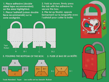 Snoopy Chistmas Holiday Favor Box Kit (Makes 4 Boxes) - snoopn4pnuts.com