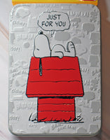 Snoopy Embossed Metal Christmas Gift Card Holder (New But Near Mint)