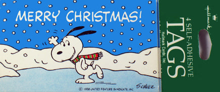 Snoopy Vintage Mini Self - Adhesive Christmas Gift Tags - snoopn4pnuts.com