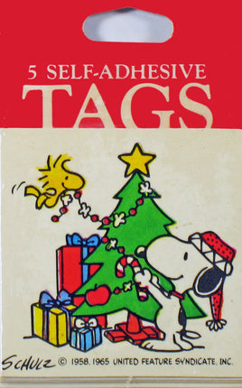 Snoopy Vintage Mini Self - Adhesive Christmas Gift Tags - snoopn4pnuts.com