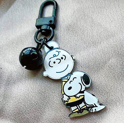 Charlie Brown and Snoopy Acrylic Swivel Key Chain With Bell - snoopn4pnuts.com