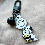 Charlie Brown and Snoopy Acrylic Swivel Key Chain With Bell