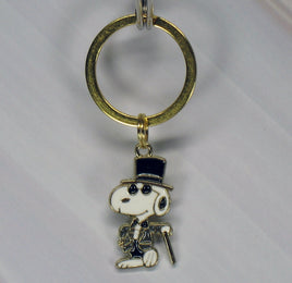 Snoopy Joe Cool Gold - Tone Key Chain (Black) - snoopn4pnuts.com