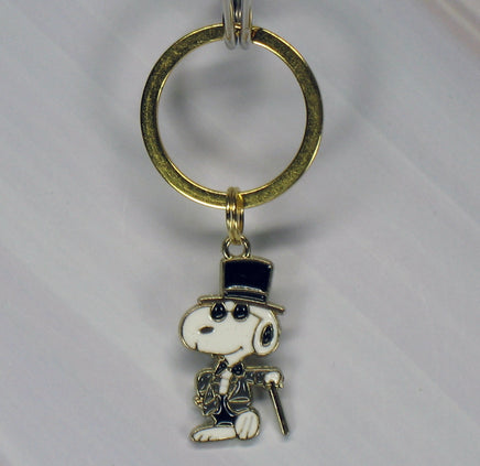 Snoopy Joe Cool Gold - Tone Key Chain (Black) - snoopn4pnuts.com