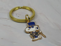 Snoopy Joe Cool Gold - Tone Key Chain (Blue) - snoopn4pnuts.com