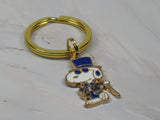 Snoopy Joe Cool Gold-Tone Key Chain (Blue)