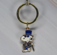 Snoopy Joe Cool Gold - Tone Key Chain (Blue) - snoopn4pnuts.com
