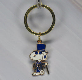 Snoopy Joe Cool Gold - Tone Key Chain (Blue) - snoopn4pnuts.com