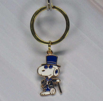 Snoopy Joe Cool Gold - Tone Key Chain (Blue) - snoopn4pnuts.com