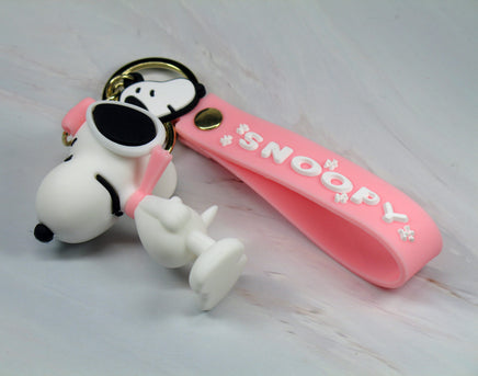 Peanuts PVC Double Ring Key Chain With Embossed Wrist Strap - Belle - snoopn4pnuts.com