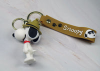 Peanuts PVC Double Ring Key Chain With Embossed Wrist Strap - Snoopy Beagle Scout - snoopn4pnuts.com