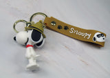 Peanuts PVC Double Ring Key Chain With Embossed Wrist Strap - Snoopy Beagle Scout