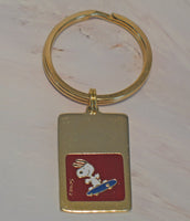 Snoopy Vintage Skateboarder Gold - Tone Key Chain - snoopn4pnuts.com