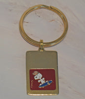 Snoopy Vintage Skateboarder Gold-Tone Key Chain