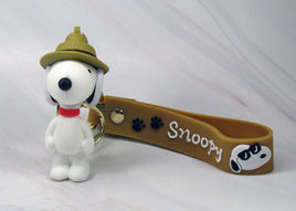 Peanuts PVC Double Ring Key Chain With Embossed Wrist Strap - Snoopy Beagle Scout - snoopn4pnuts.com