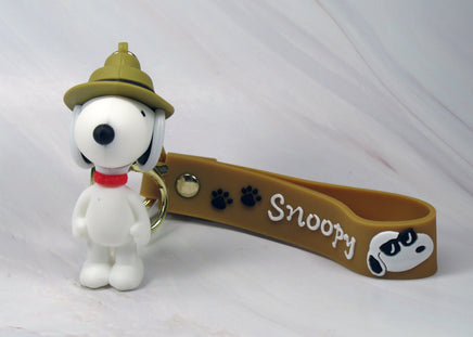 Peanuts PVC Double Ring Key Chain With Embossed Wrist Strap - Snoopy Beagle Scout - snoopn4pnuts.com