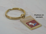 Snoopy Vintage Skateboarder Gold-Tone Key Chain