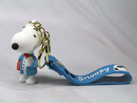 Peanuts PVC Double Ring Key Chain With Embossed Wrist Strap - Snoopy Scholar - snoopn4pnuts.com