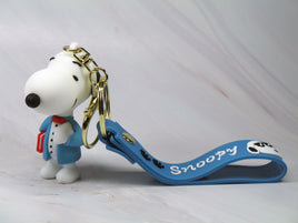 Peanuts PVC Double Ring Key Chain With Embossed Wrist Strap - Snoopy Scholar - snoopn4pnuts.com