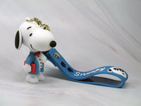 Peanuts PVC Double Ring Key Chain With Embossed Wrist Strap - Snoopy Scholar - snoopn4pnuts.com