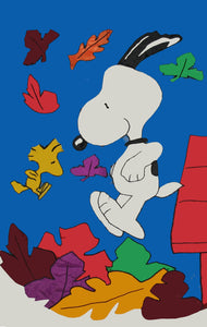 FALL LEAVES SNOOPY Flag (Used-Front MINT/Back discolored)