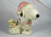 Lenox Snoopy Claus Fine China Figurine With 24K Gold Accents