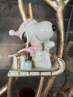 Lenox Snoopy Fine China Ornament With 24K Gold Accents - Snoopy's Sledding Adventure - snoopn4pnuts.com