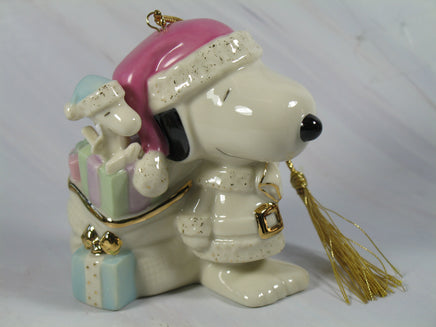 Lenox Santa Snoopy Fine China Ornament With 24K Gold Accents - snoopn4pnuts.com