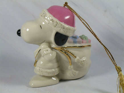 Lenox Santa Snoopy Fine China Ornament With 24K Gold Accents - snoopn4pnuts.com
