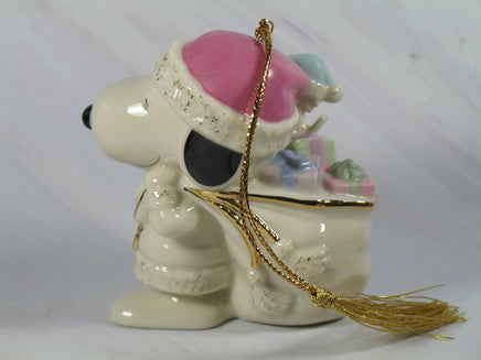 Lenox Santa Snoopy Fine China Ornament With 24K Gold Accents - snoopn4pnuts.com