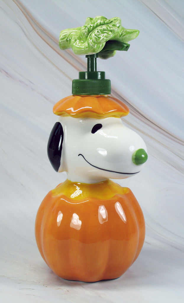 Snoopy Jack-O-Lantern Halloween Ceramic Soap / Lotion Dispenser