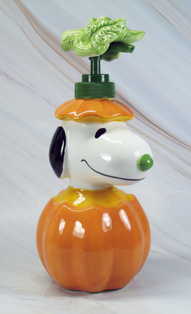 Snoopy Jack - O - Lantern Halloween Ceramic Soap / Lotion Dispenser - snoopn4pnuts.com