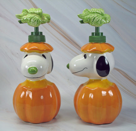Snoopy Jack - O - Lantern Halloween Ceramic Soap / Lotion Dispenser - snoopn4pnuts.com