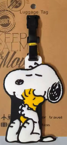 Peanuts Durable PVC Luggage Tag With Raised Graphics - Snoopy and Woodstock