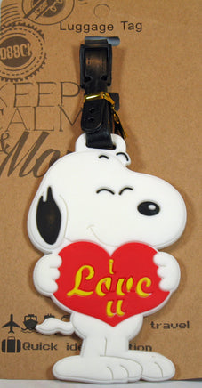 Peanuts PVC Luggage Tag With Raised Graphics - Snoopy I Love U - snoopn4pnuts.com
