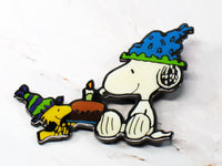 Snoopy and Woodstock Metal Magnet (Double Magnets On Back)